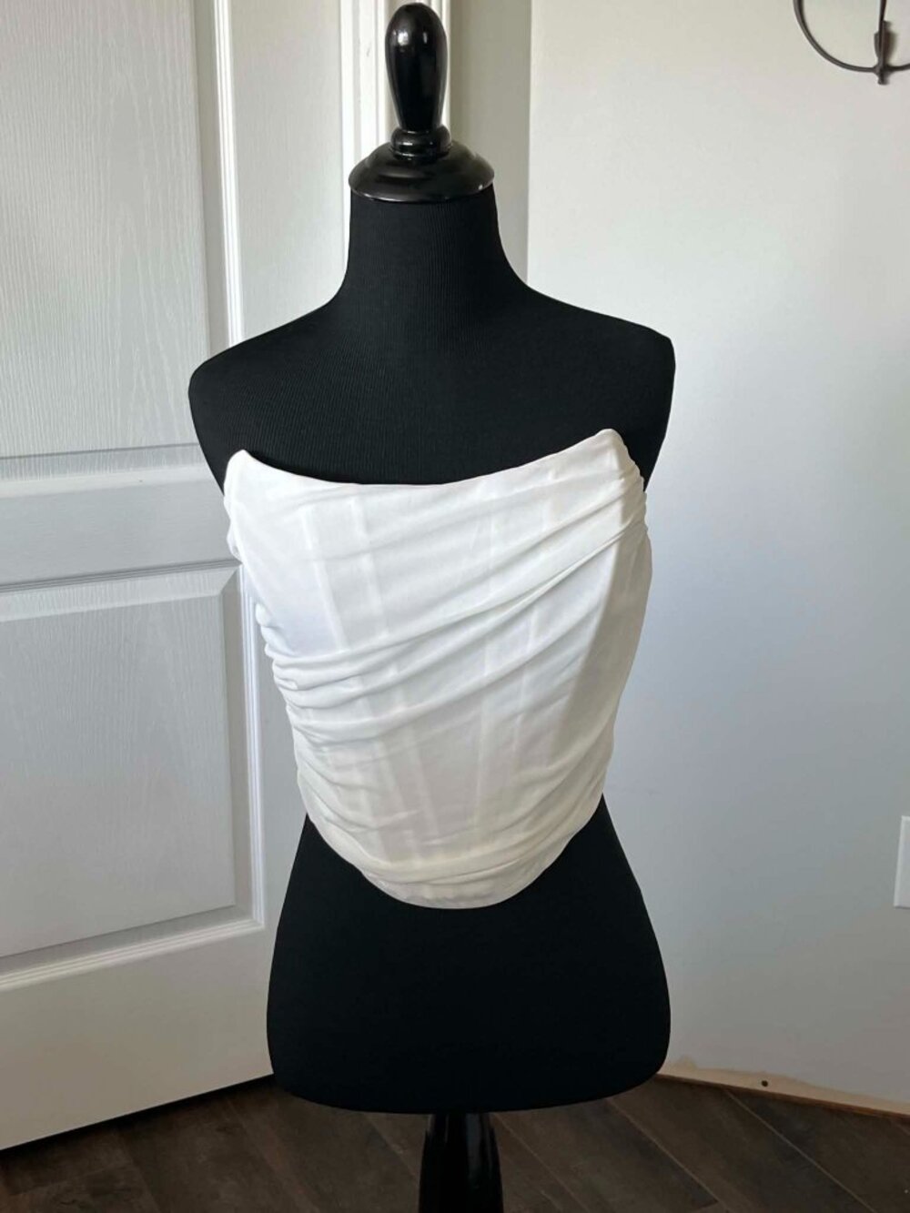 Strapless Ruched Mesh Corset Top size Large